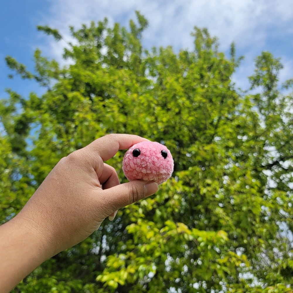 [ONE] Light Pink Handmade Crochet Stress Ball , Cat Toy